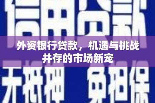 阿瓦提外资银行贷款，机遇与挑战并存的市场新宠