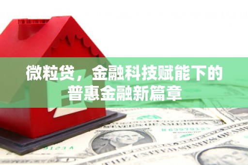 阿瓦提微粒贷，金融科技赋能下的普惠金融新篇章