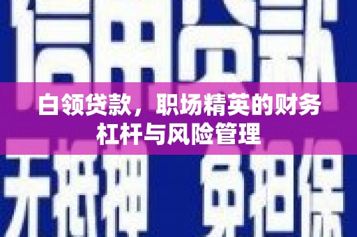 阿瓦提白领贷款，职场精英的财务杠杆与风险管理