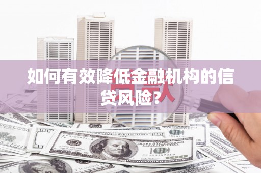 阿瓦提如何有效降低金融机构的信贷风险？
