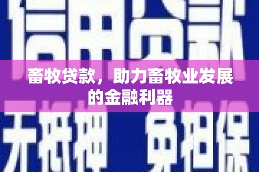 阿瓦提畜牧贷款，助力畜牧业发展的金融利器