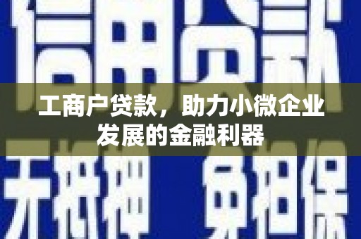 阿瓦提工商户贷款，助力小微企业发展的金融利器