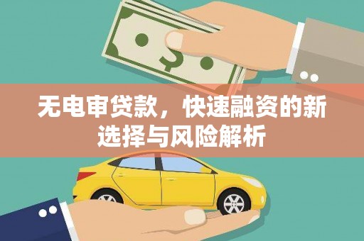 阿瓦提无电审贷款，快速融资的新选择与风险解析