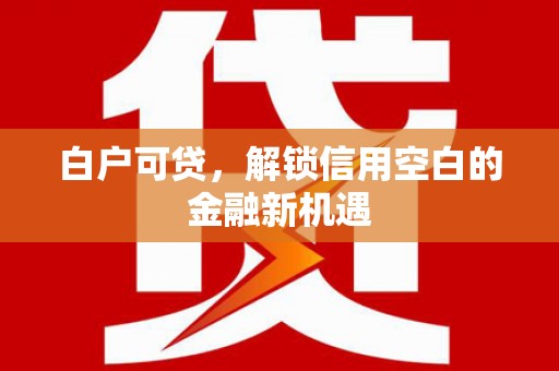 阿瓦提白户可贷，解锁信用空白的金融新机遇