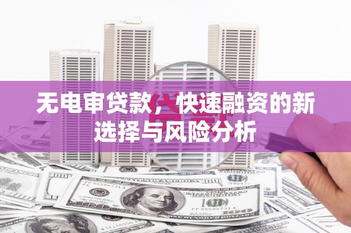 阿瓦提无电审贷款，快速融资的新选择与风险分析