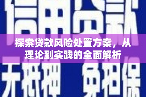 阿瓦提探索贷款风险处置方案，从理论到实践的全面解析