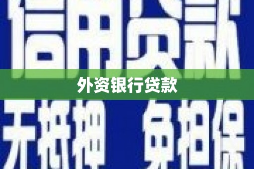 阿瓦提外资银行贷款